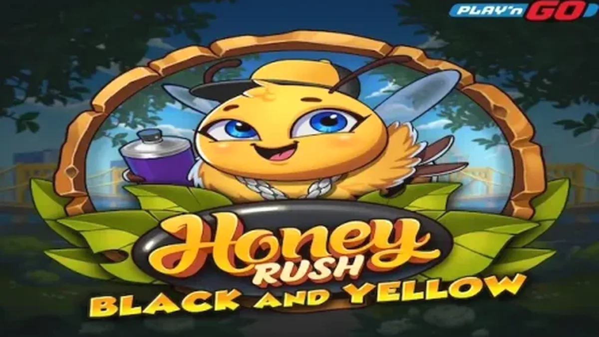 Honey Rush Black and Yellow slot gameplay grid
